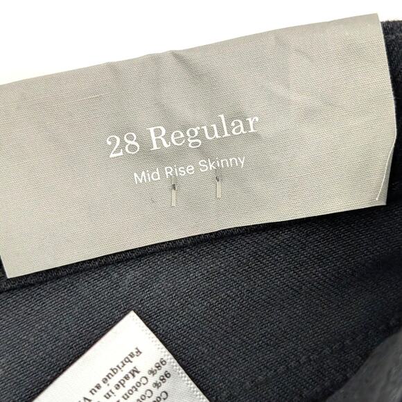 Everlane Regular Fit Mid Rise Skinny Jeans Button Fly Pockets Black Size 28 - Picture 5 of 12